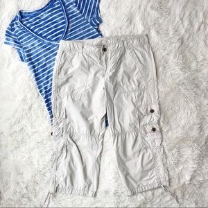 Loft tan capris size 8